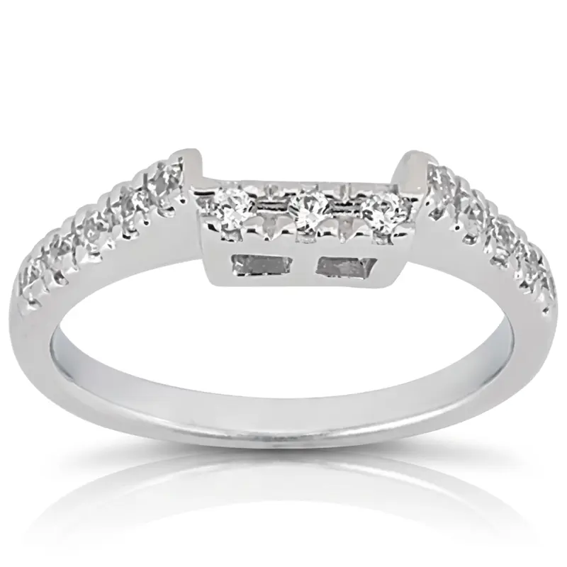 14K white gold Matching Band with 0.26 ct. tw. for Trellis Diamond Bridal Ring - main view