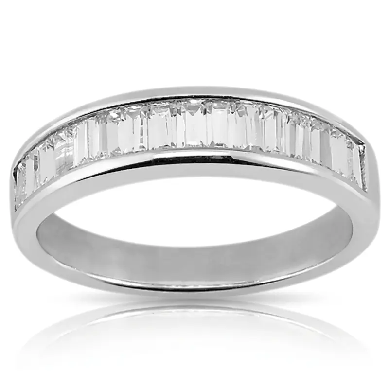 14K white gold Channel Set Baguette Diamond Bridal Ring (1 ct. tw.) - main view