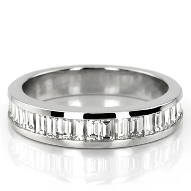 18K white gold Channel Set Baguette Diamond Wedding Band (3/4 ct. tw.) - main view