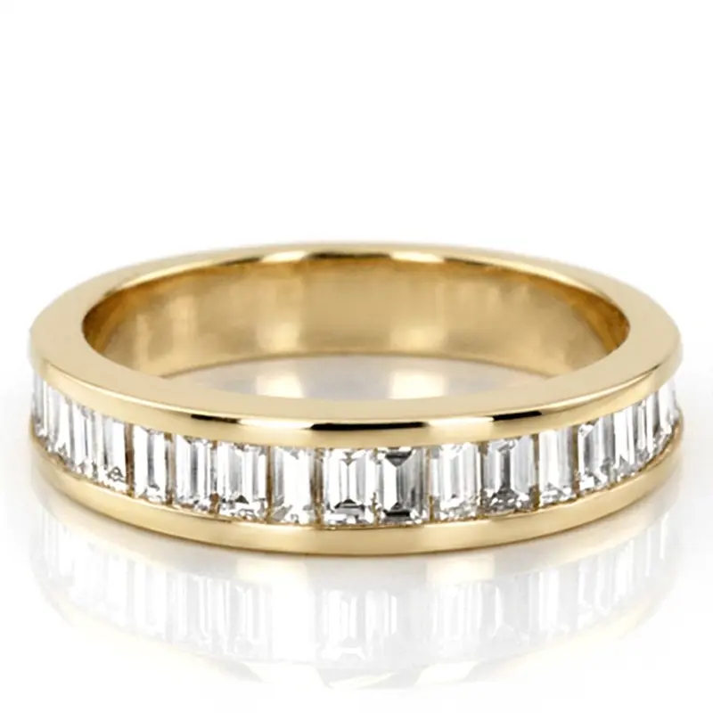 18K white gold Channel Set Baguette Diamond Wedding Band (3/4 ct. tw.) - alternate view 2