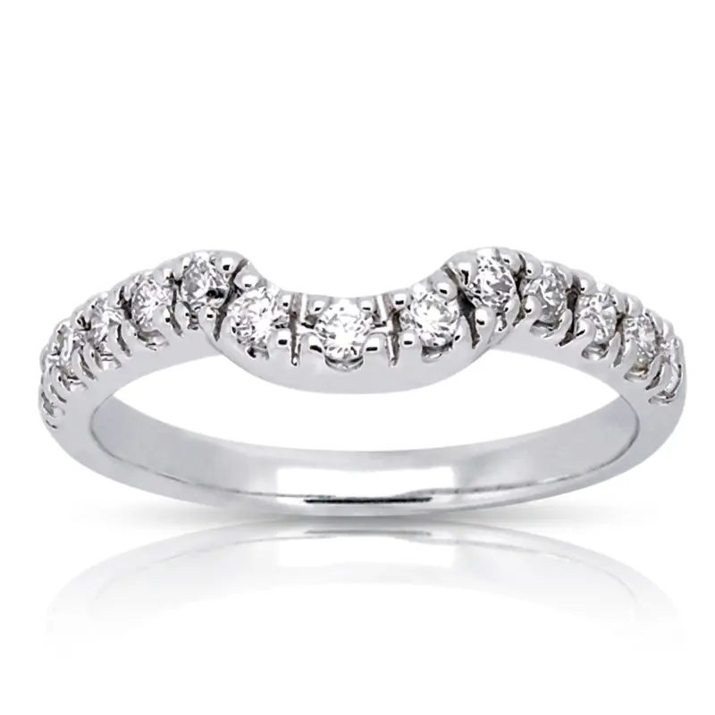 14K white gold Matching Band With 0.35 ct. tw. for Diamond Bridal Ring - main view