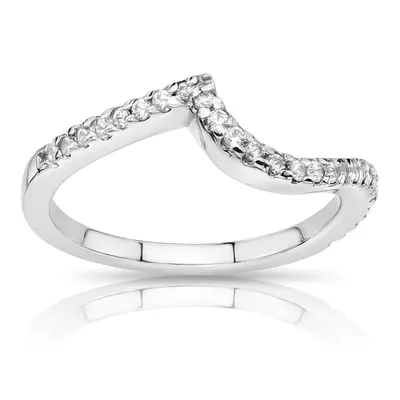 18K white gold Diamond Matching Band(1/5 ct. tw.) - alternate view 3 thumbnail
