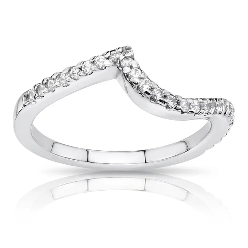 18K white gold Diamond Matching Band(1/5 ct. tw.) - alternate view 3