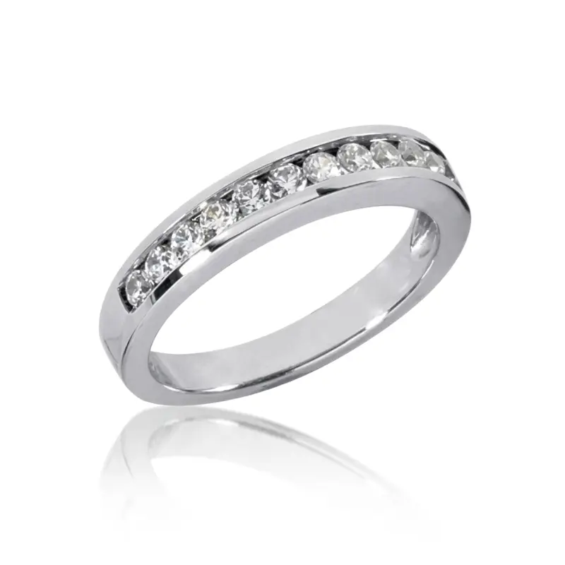 14K white gold Classic Channel 0.40 ct Diamond Bridal Band - main view