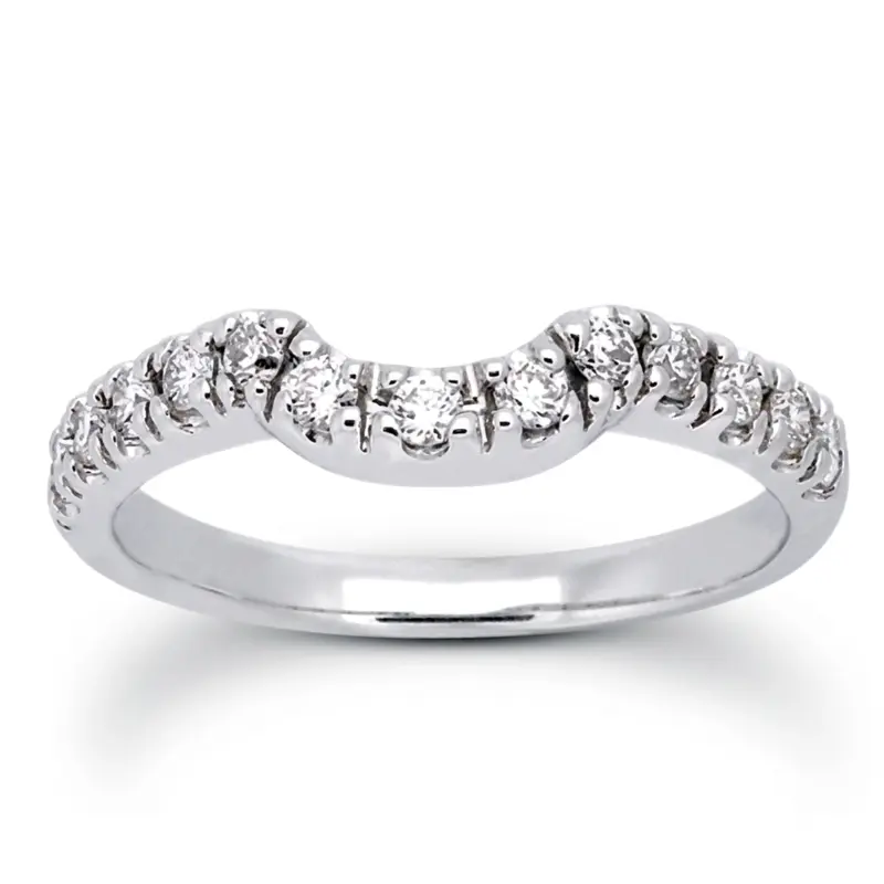 14K white gold Curved Matching Band 0.28 ct. tw. for Diamond Bridal Ring - main view