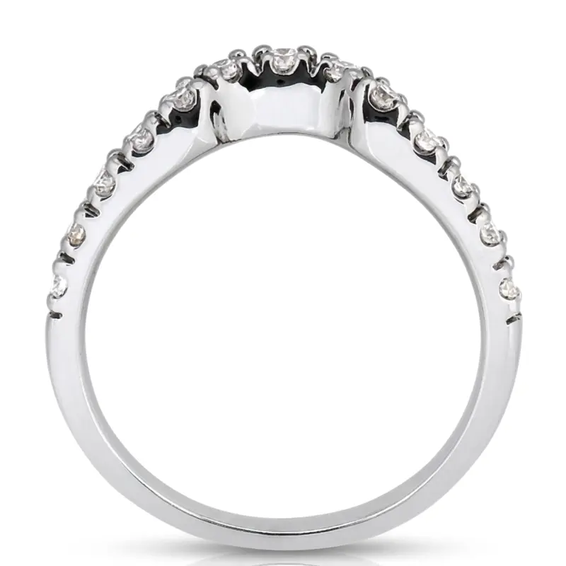 14K white gold Curved Matching Band 0.28 ct. tw. for Diamond Bridal Ring - alternate view 3