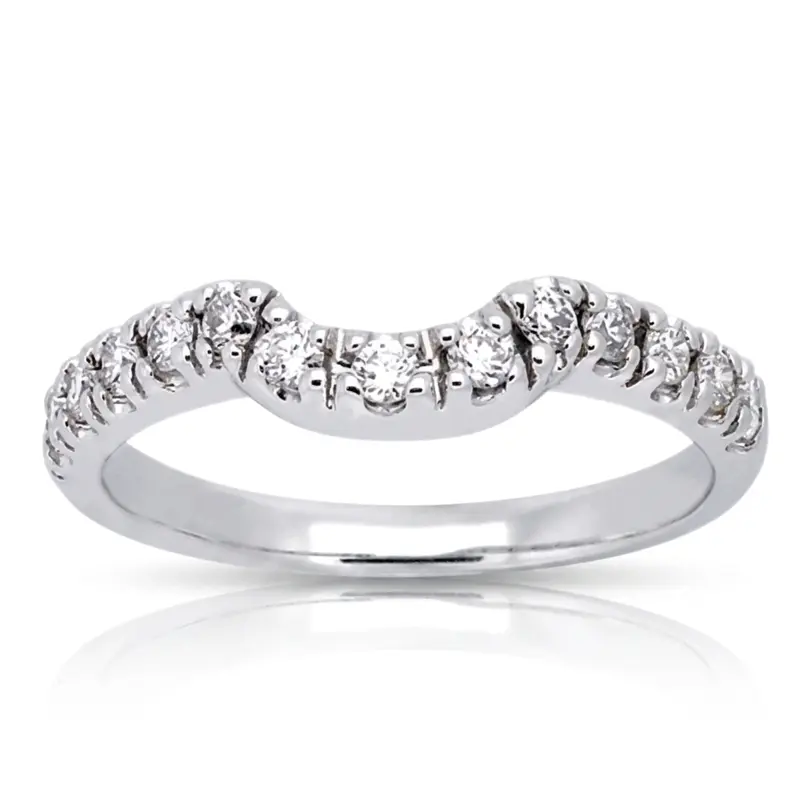 14K white gold Matching Band with 0.325 ct. tw. for Diamond Bridal Ring - main view