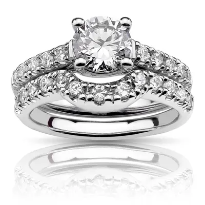 18K white gold Matching band With 0.33 ct. tw. for Diamond Bridal Ring - alternate view 5 thumbnail