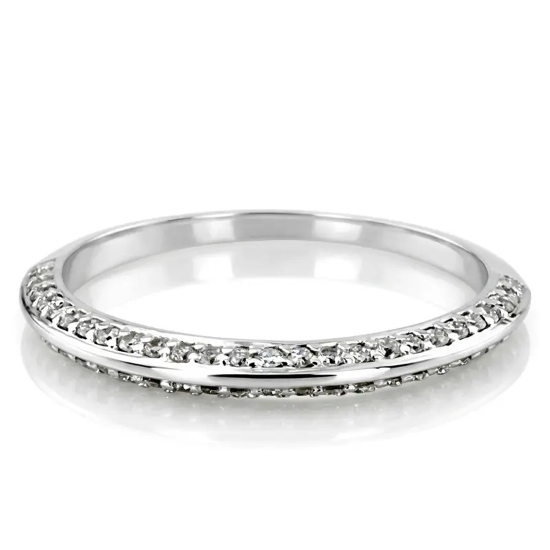 14K white gold Sleek Prong-Set Diamond Matching Band (1/4 ct. tw.) - alternate view 5