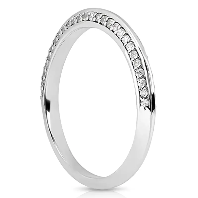 14K white gold Sleek Prong-Set Diamond Matching Band (1/4 ct. tw.) - main view