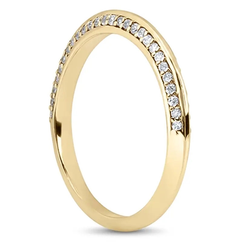 14K white gold Sleek Prong-Set Diamond Matching Band (1/4 ct. tw.) - alternate view 2