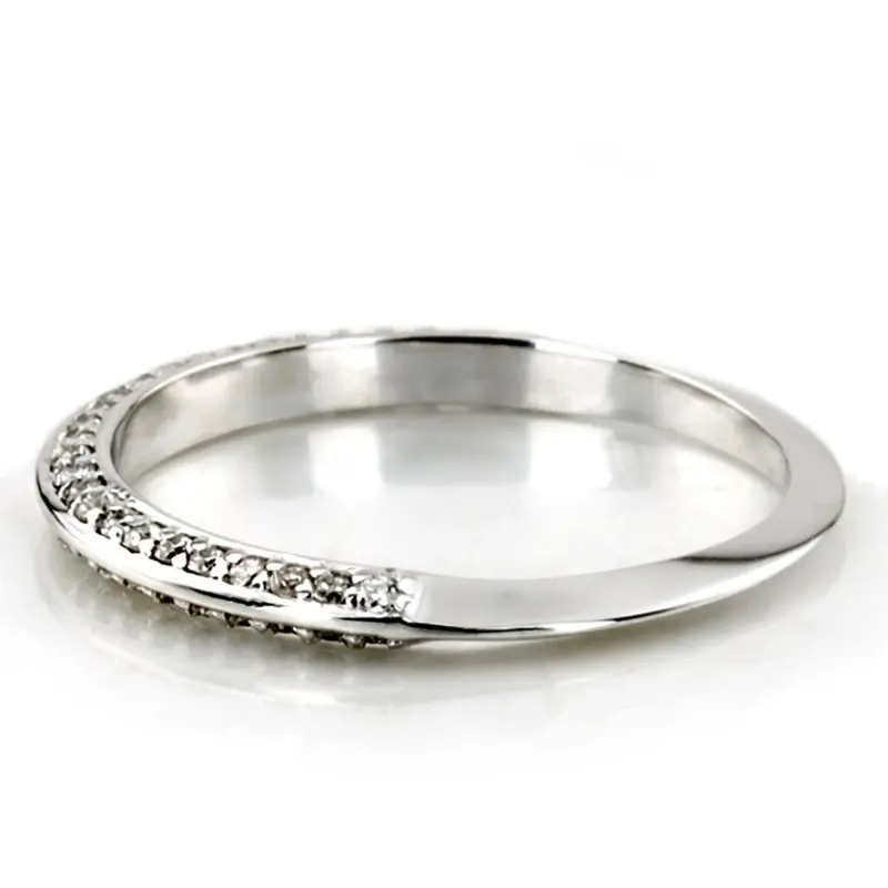 14K white gold Sleek Prong-Set Diamond Matching Band (1/4 ct. tw.) - alternate view 6