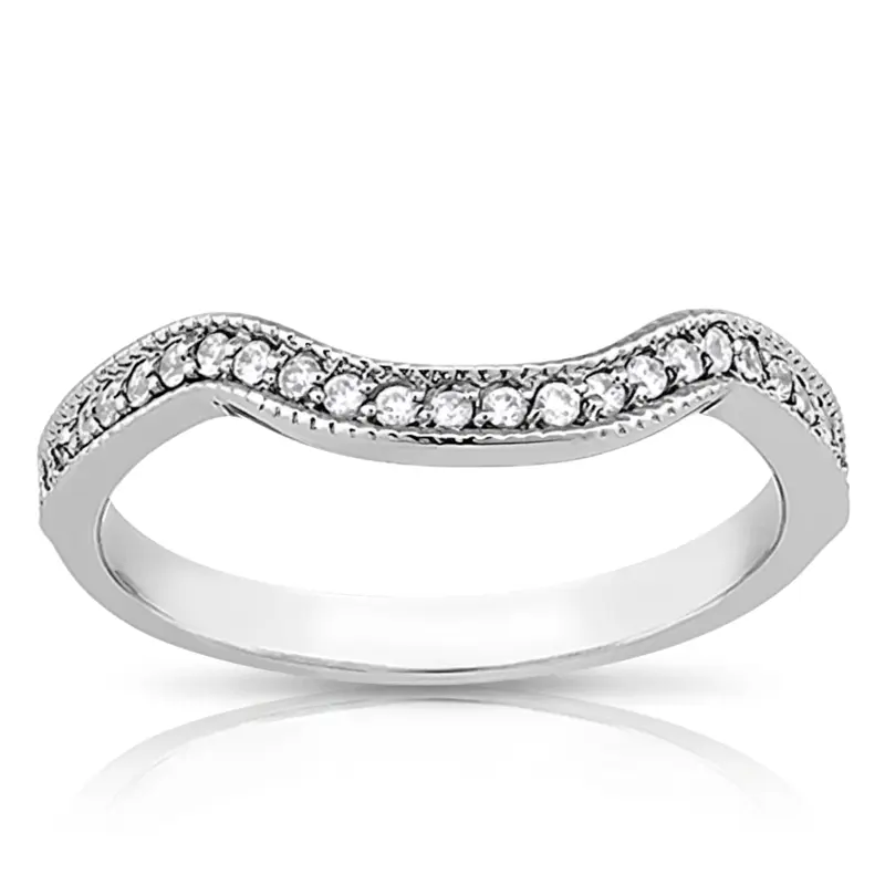 14K white gold Minimal Diamond Matching Band ( 0.18 ct. tw ) - main view