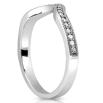 14K white gold Minimal Diamond Matching Band ( 0.18 ct. tw ) - alternate view 4 thumbnail