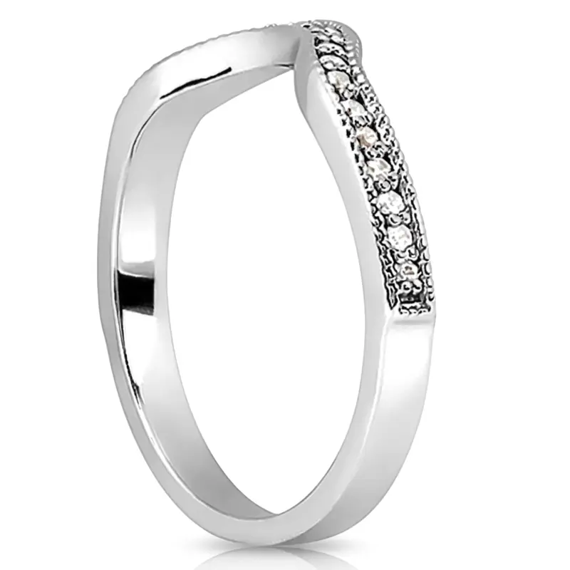 14K white gold Minimal Diamond Matching Band ( 0.18 ct. tw ) - alternate view 4