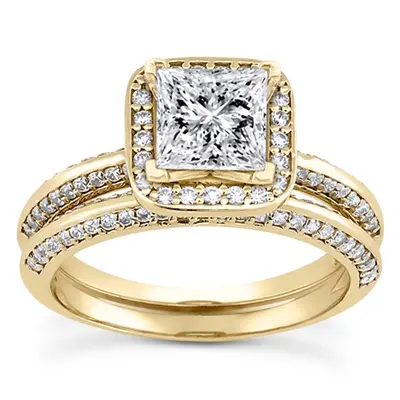 14K white gold Sleek Prong-Set Diamond Matching Band (1/4 ct. tw.) - alternate view 4 thumbnail