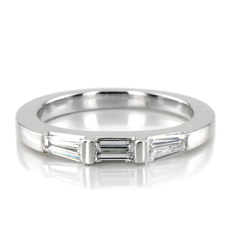 14K white gold Straight Baguette Three Stone Diamond Bridal Ring (0.44 ct. tw.) - main view