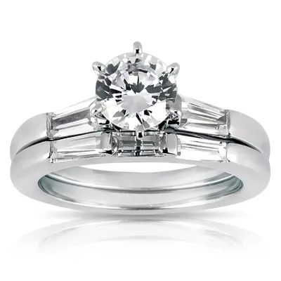 14K white gold Straight Baguette Three Stone Diamond Bridal Ring (0.44 ct. tw.) - alternate view 5 thumbnail