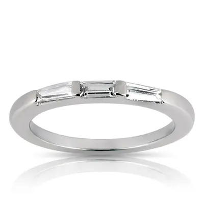 14K white gold Straight Baguette Three Stone Diamond Bridal Ring (0.44 ct. tw.) - alternate view 3 thumbnail