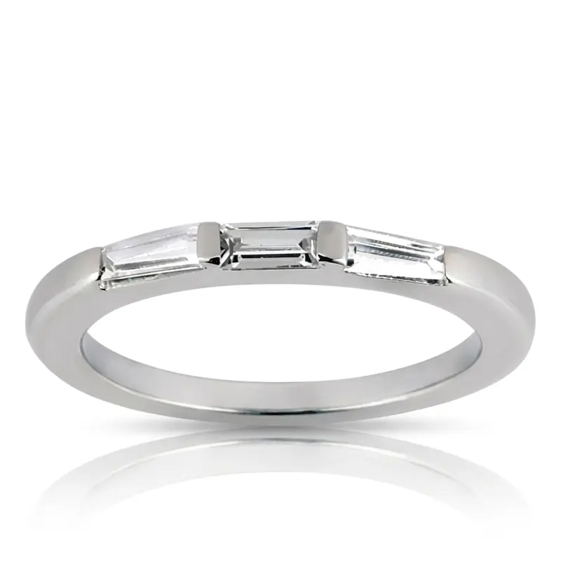 14K white gold Straight Baguette Three Stone Diamond Bridal Ring (0.44 ct. tw.) - alternate view 3