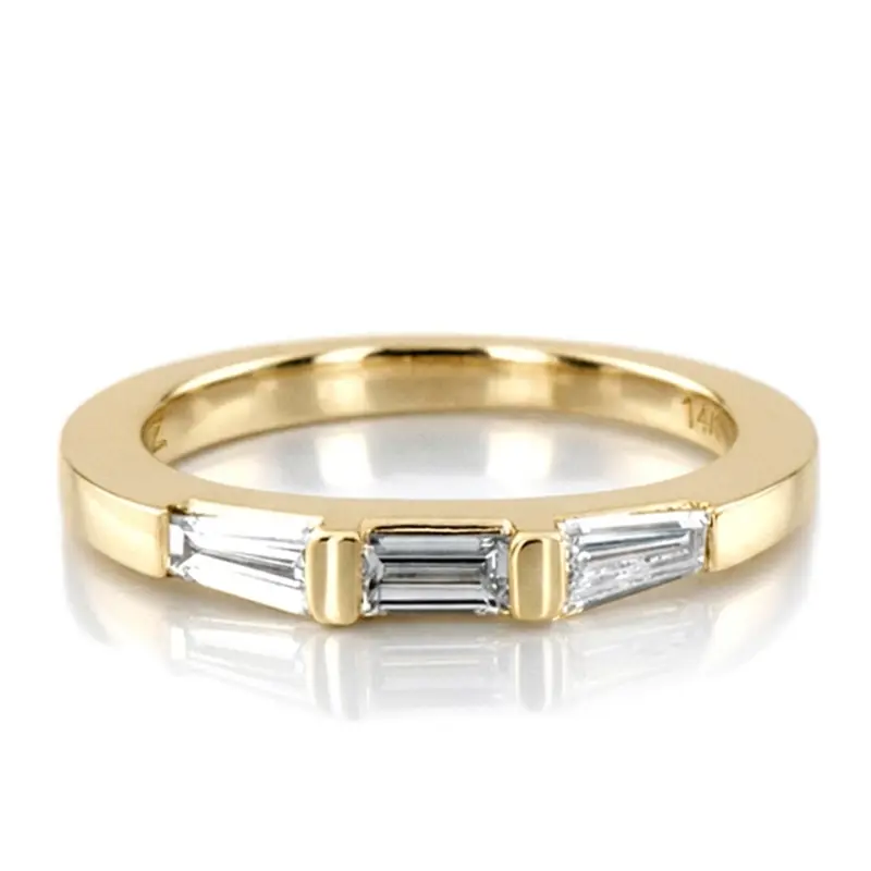 14K white gold Straight Baguette Three Stone Diamond Bridal Ring (0.44 ct. tw.) - alternate view 2