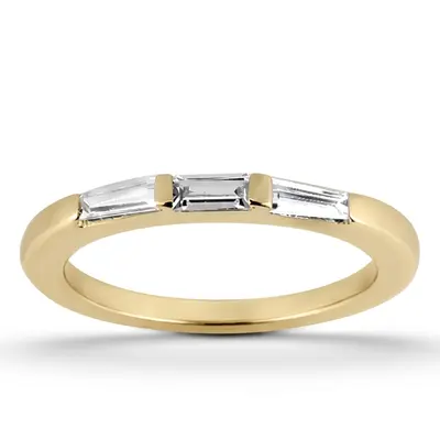 14K white gold Straight Baguette Three Stone Diamond Bridal Ring (0.44 ct. tw.) - alternate view 4 thumbnail