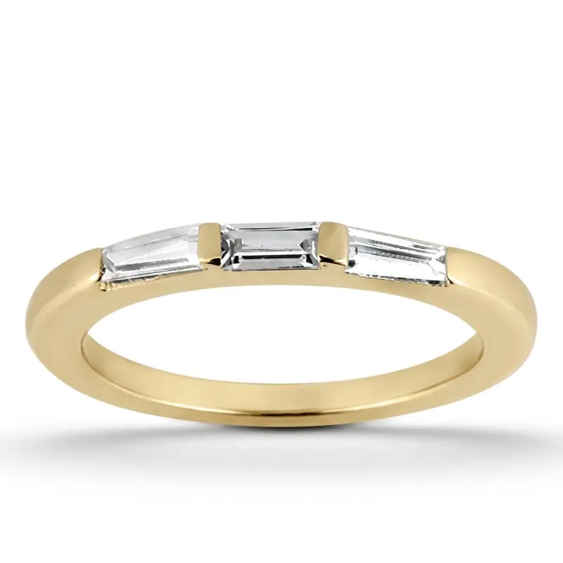 14K white gold Straight Baguette Three Stone Diamond Bridal Ring (0.44 ct. tw.) - alternate view 4
