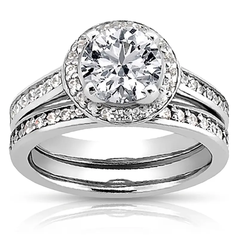 14K white gold 0.21 ct. Diamond Bridal Ring 2 - alternate view 3