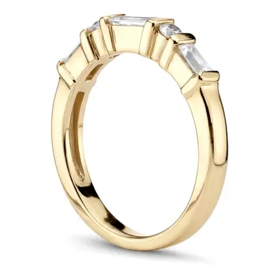 18K white gold Round and Baguette Combination Bar Set Diamond Bridal Ring (0.60 ct. tw.) - alternate view 5 thumbnail