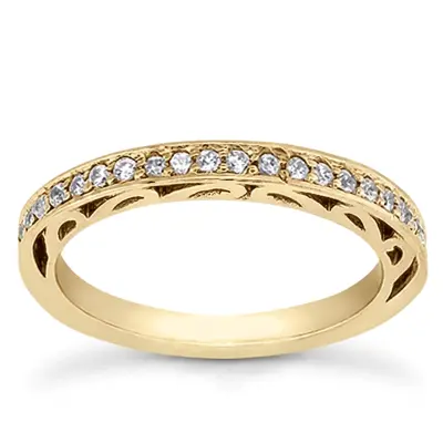 Beautifully Set Diamond Filigree Wedding Ring (1/4 ct. tw.) - view 2 of 3