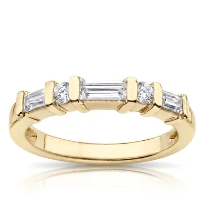 Round and Baguette Combination Bar Set Diamond Bridal Ring (0.60 ct. tw.) alternate view