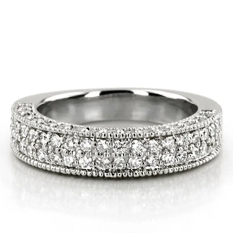 18K white gold Fancy Double Row Diamond Wedding Ring (1.05 ct. tw.) - main view