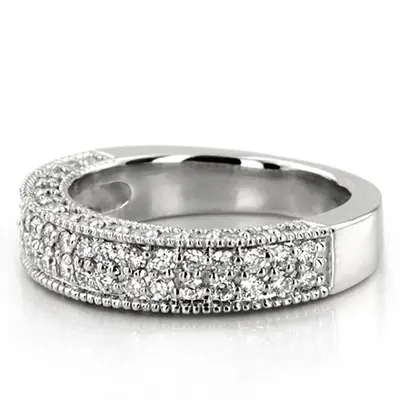 18K white gold Fancy Double Row Diamond Wedding Ring (1.05 ct. tw.) - alternate view 6 thumbnail