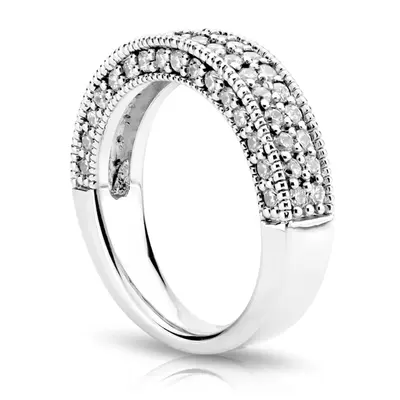 18K white gold Fancy Double Row Diamond Wedding Ring (1.05 ct. tw.) - alternate view 7 thumbnail