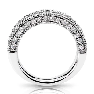 18K white gold Fancy Double Row Diamond Wedding Ring (1.05 ct. tw.) - alternate view 4 thumbnail