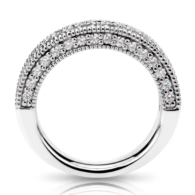 18K white gold Fancy Double Row Diamond Wedding Ring (1.05 ct. tw.) - alternate view 4