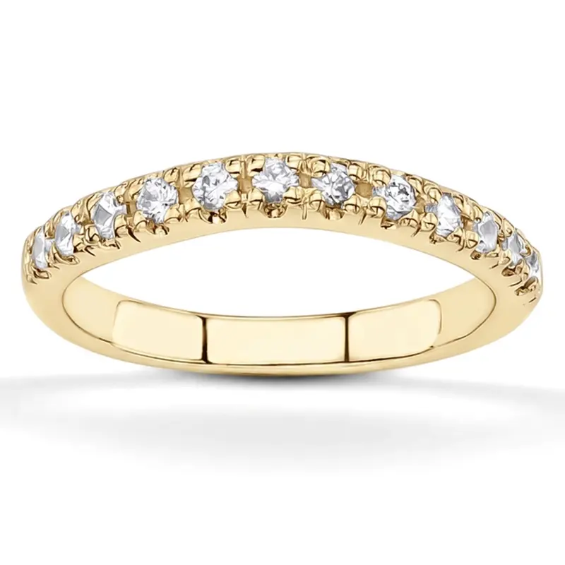 14K white gold Curved diamond pave set matching band (0.30 ct. tw.) - alternate view 2
