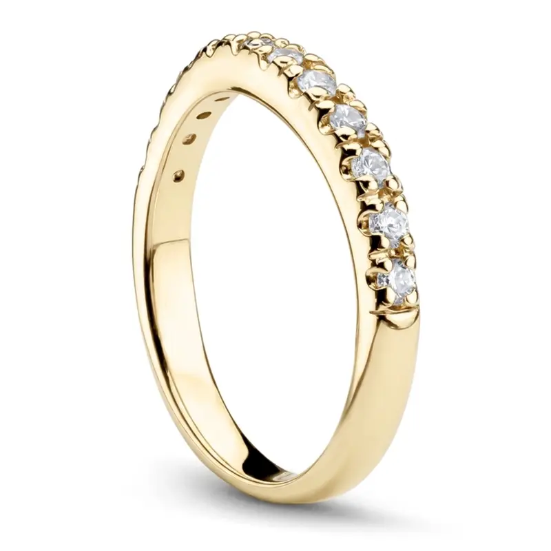 14K white gold Curved diamond pave set matching band (0.30 ct. tw.) - alternate view 3
