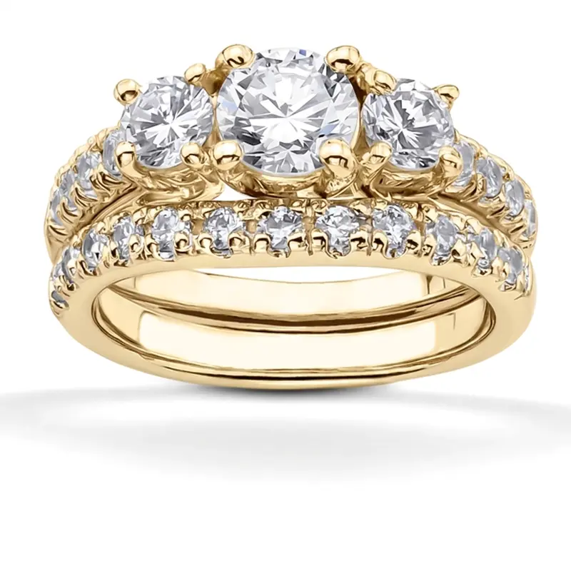 14K white gold Curved diamond pave set matching band (0.30 ct. tw.) - alternate view 5