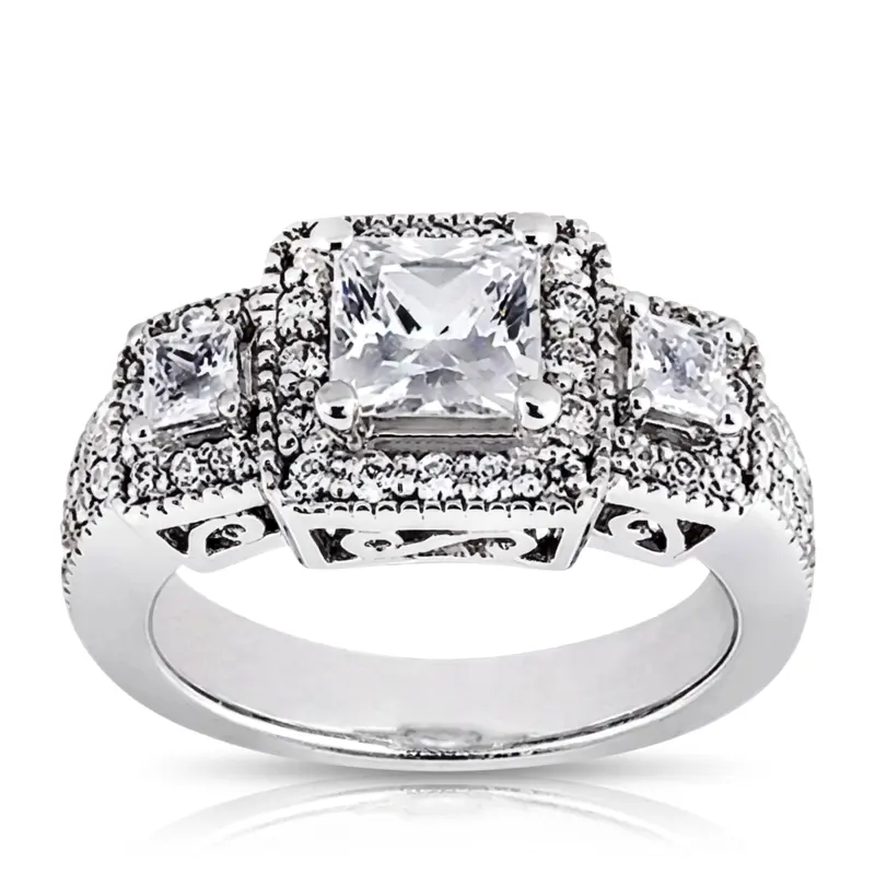 14K white gold 0.92ct Combination Stone Diamond Fancy Ring - alternate view 4