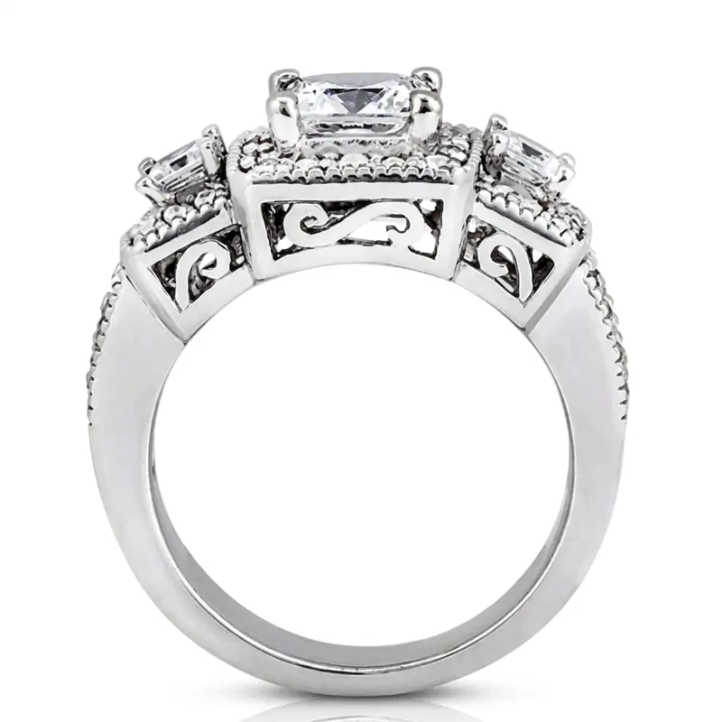 14K white gold 0.92ct Combination Stone Diamond Fancy Ring - alternate view 3