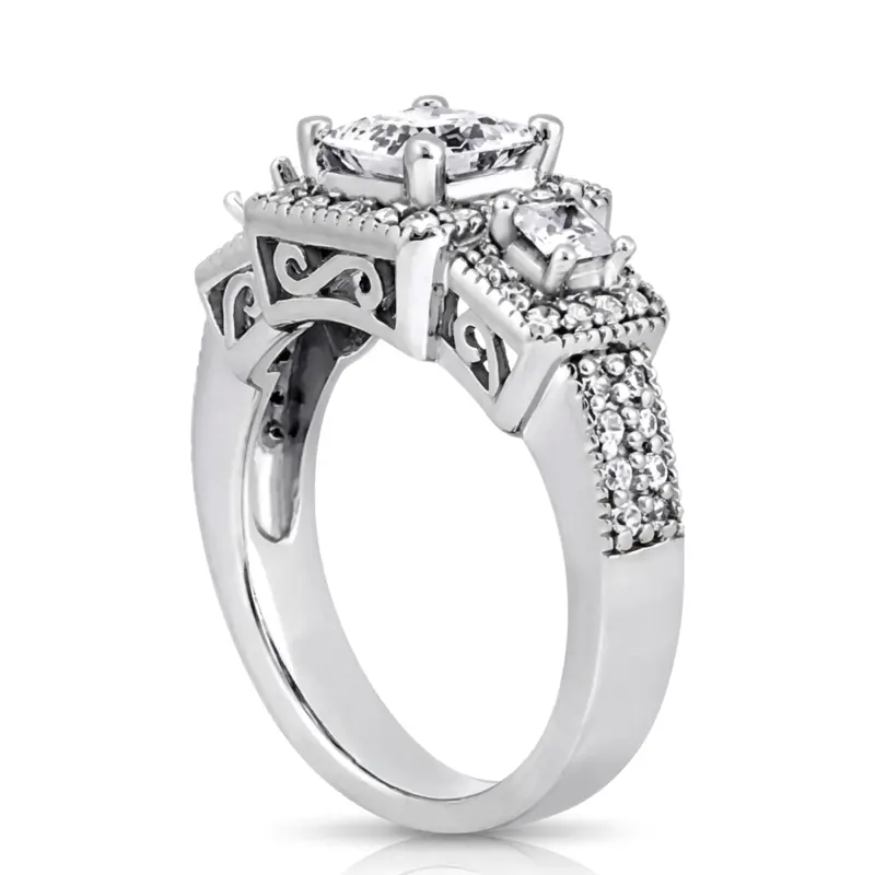 14K white gold 0.92ct Combination Stone Diamond Fancy Ring - main view