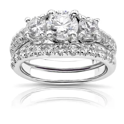 14K white gold Curved diamond pave set matching band (0.30 ct. tw.) - alternate view 6 thumbnail