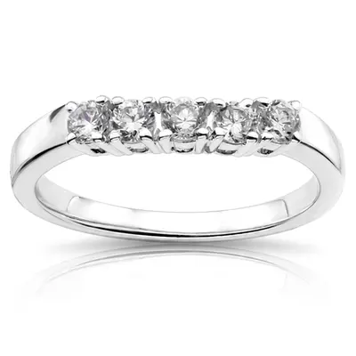 Slightly curved 5 stone matching band (0.45 ct. tw.)