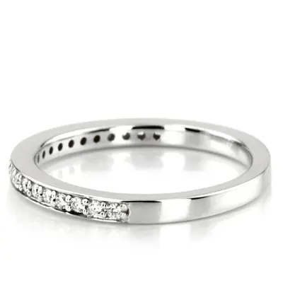 14K white gold Slim Pavé Diamond Stackable Wedding Band (1/4 ct. tw.) - alternate view 7 thumbnail