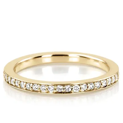 14K white gold Slim Pavé Diamond Stackable Wedding Band (1/4 ct. tw.) - main view thumbnail