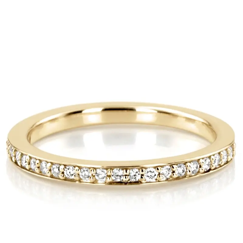 14K white gold Slim Pavé Diamond Stackable Wedding Band (1/4 ct. tw.) - main view