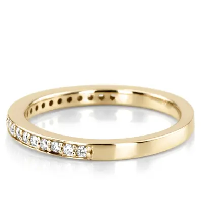 14K white gold Slim Pavé Diamond Stackable Wedding Band (1/4 ct. tw.) - alternate view 3 thumbnail