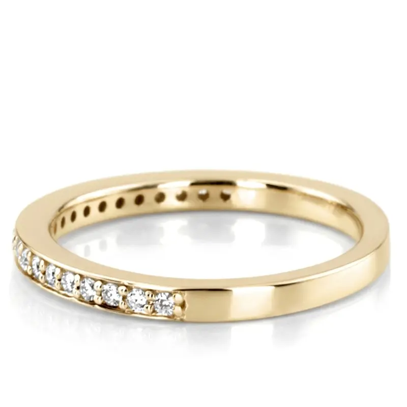 14K white gold Slim Pavé Diamond Stackable Wedding Band (1/4 ct. tw.) - alternate view 3