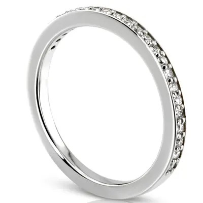 14K white gold Slim Pavé Diamond Stackable Wedding Band (1/4 ct. tw.) - alternate view 4 thumbnail